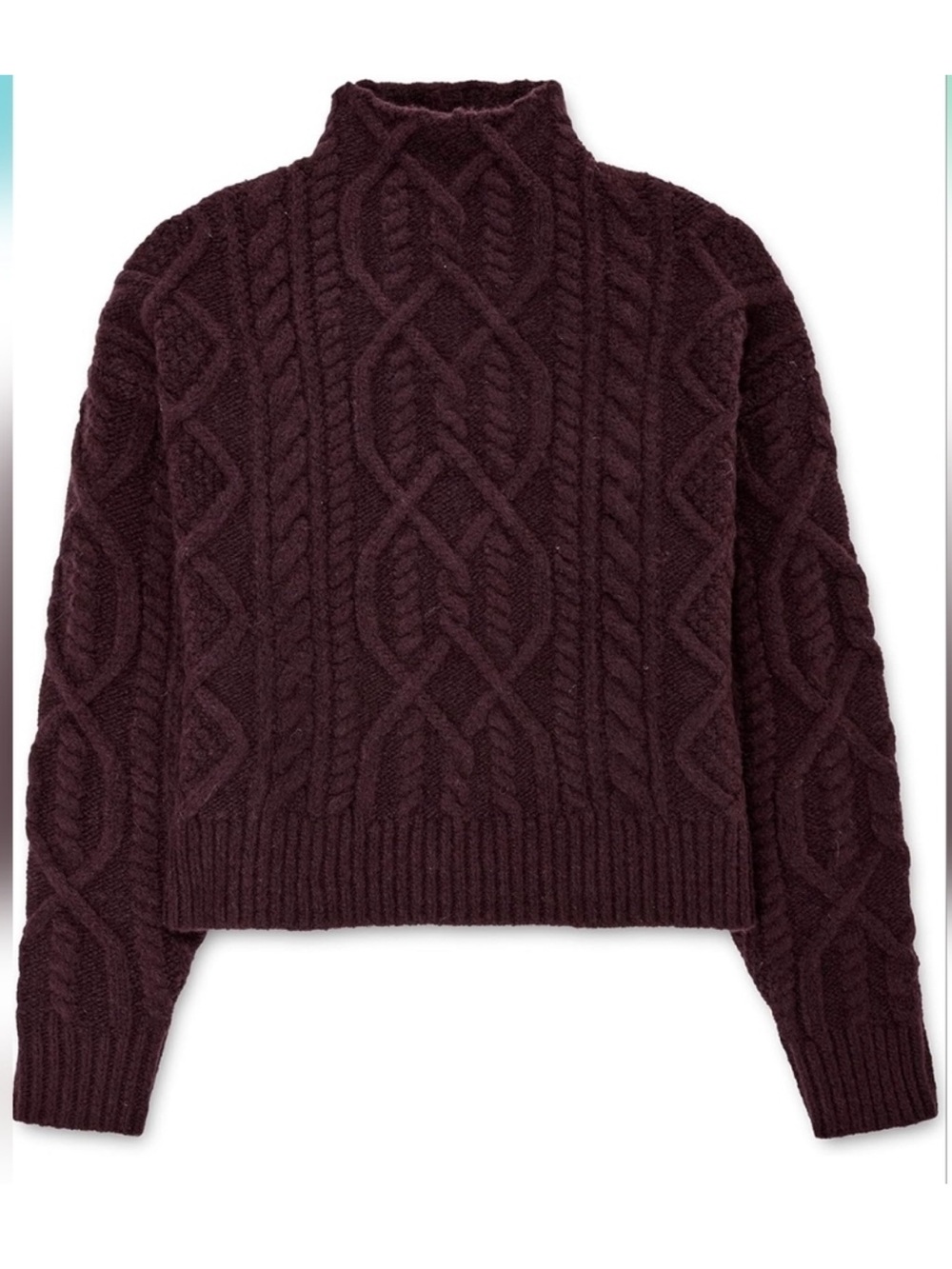 Ugg Women's Janae Fig Cable Knit Wool Blend Sweater Size M
